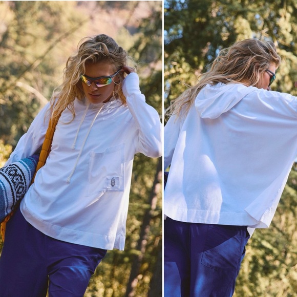 FP Movement by Free People Tops - Free People Movement Hot Shot Hooded Layer Large Women’s White